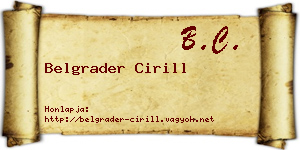 Belgrader Cirill névjegykártya
